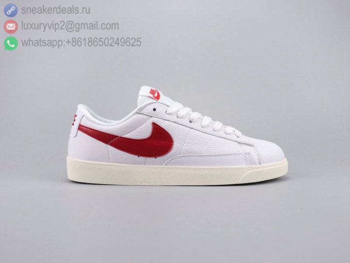 NIKE BLAZER LOW LE WHITE RED LEATHER UNISEX SKATE SHOES